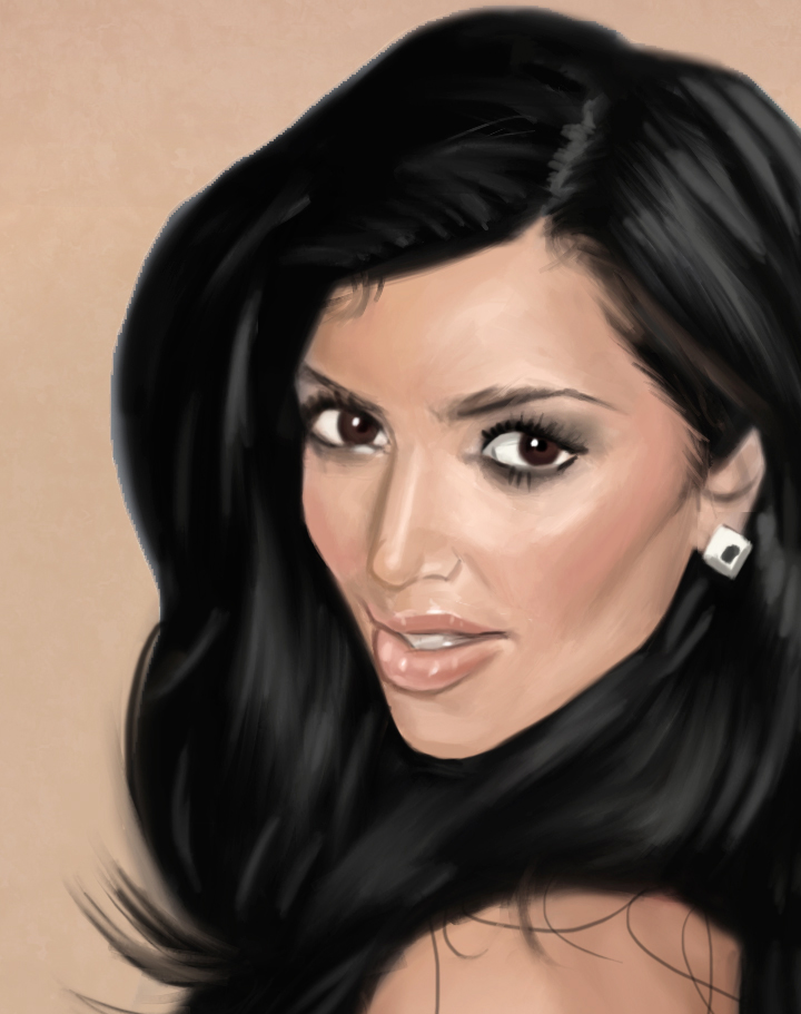 Kim Kardashian Portrait Caricature